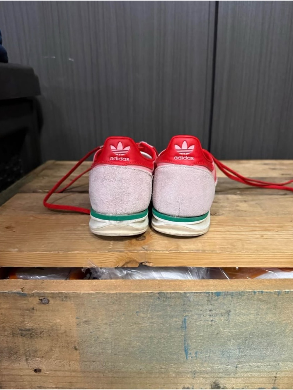 adidas Pink and Red Retro Low-Top Sneakers - Picture 5 of 6